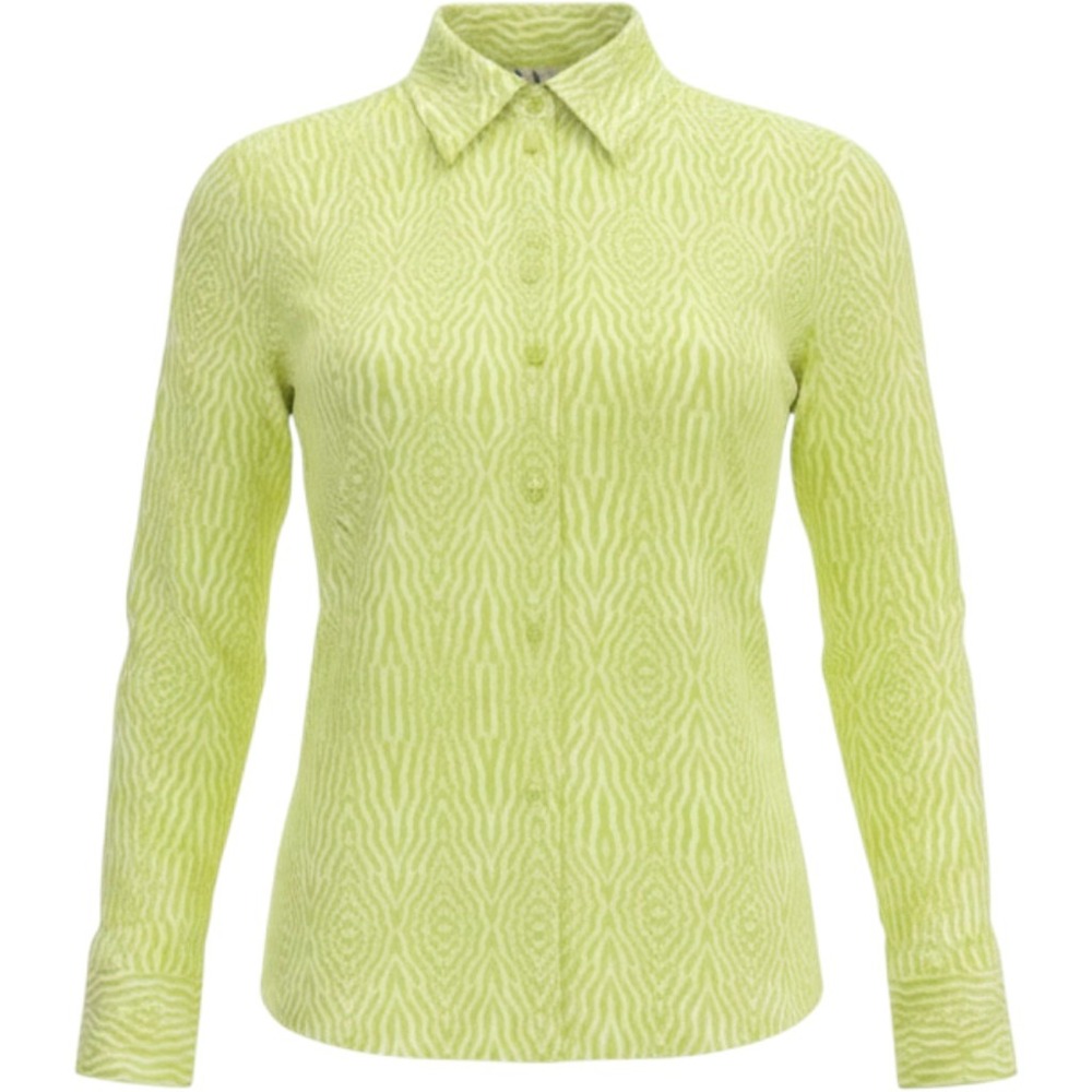 Worthington Women's Long Sleeve Button‎ Up Casual Shirt Green Size M